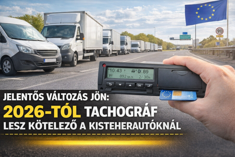 Jelentős változás jön: 2026-tól tachográf lesz kötelező a kisteherautók egy részében